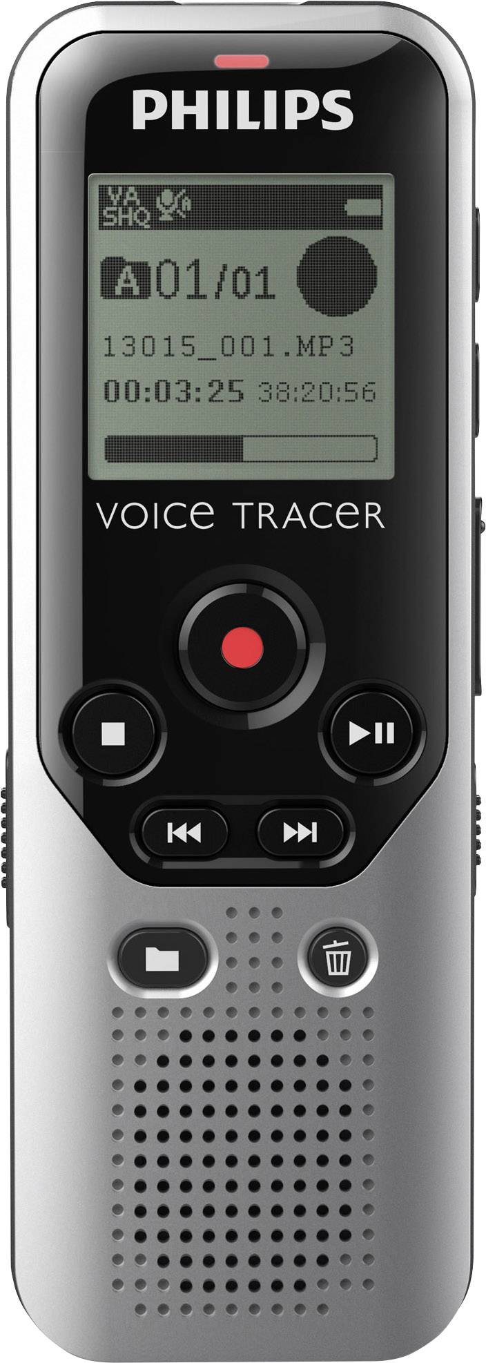 Philips Voice Tracer DVT1250 - Voicerecorder - kein Betriebssystem - 8 GB - Schwarz, Dark Silver