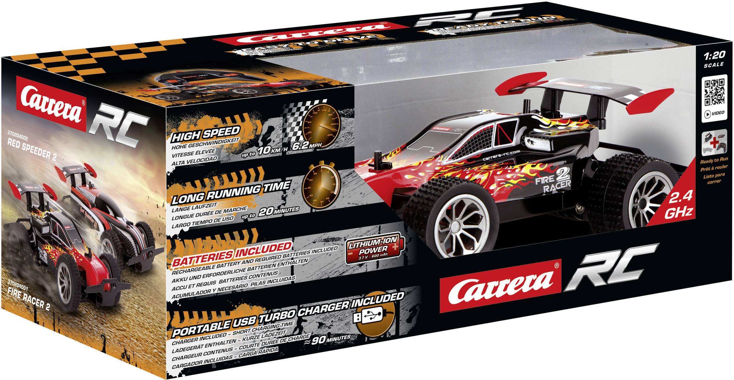 Carrera RC 370204001 Fire Racer 2 1:18 RC Einsteiger Modellauto Elektro Buggy