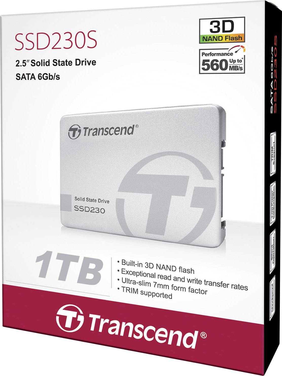Transcend 230S 1 TB Interne SATA SSD 6.35 cm (2.5 Zoll) SATA 6 Gb/s Retail TS1TSSD230S