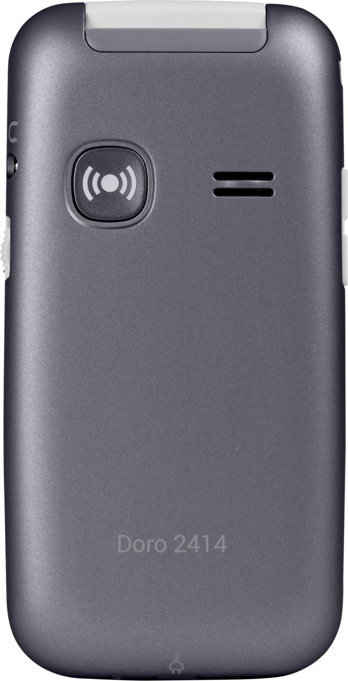 doro 2414 Senioren-Klapp-Handy SOS Taste Stahl