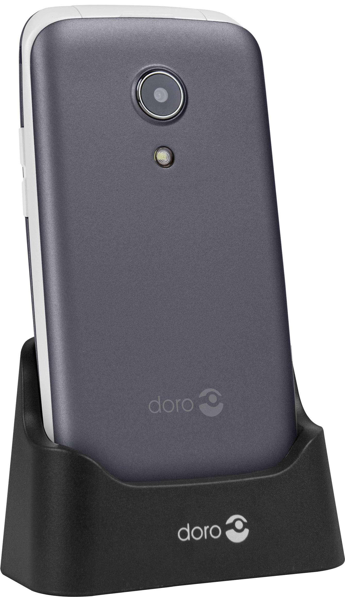 doro 2414 Senioren-Klapp-Handy SOS Taste Stahl