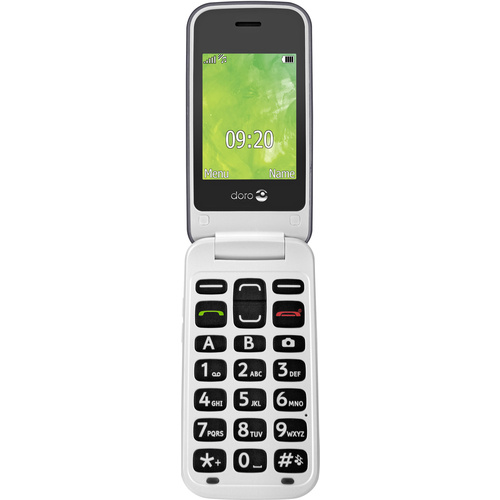 Téléphone portable à clapet pour séniors doro 2414 2414-s acier 1 pc(s)