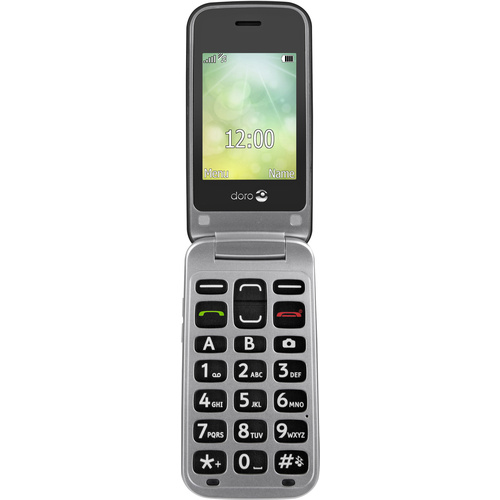 doro 2424 Téléphone portable à clapet pour séniors Touche SOS graphite