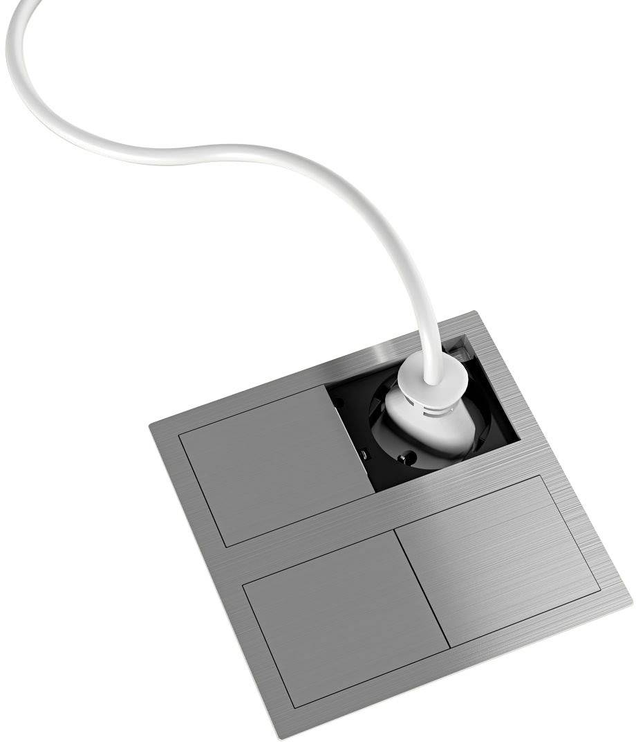 Kopp 939630013 Einbau-Steckdosenleiste 2fach Aluminium 1 St.