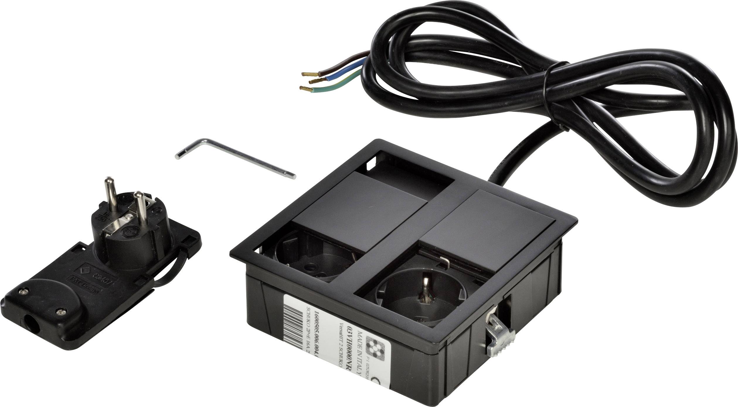 Kopp 939634017 Einbau-Steckdosenleiste 2fach Schwarz 1 St.