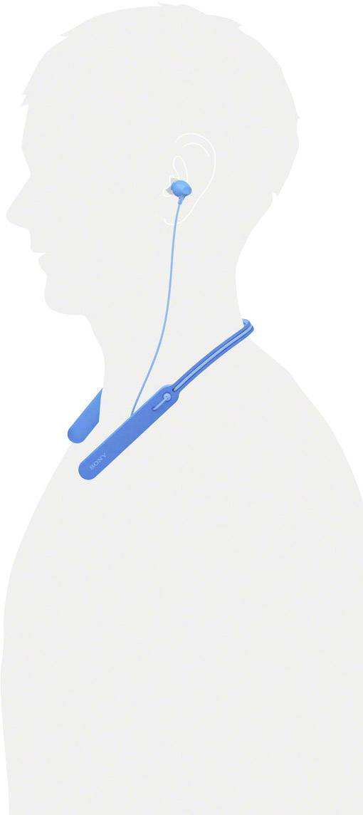 Sony WI-C400 In Ear Kopfhörer Bluetooth® Blau Nackenbügel, NFC, Headset