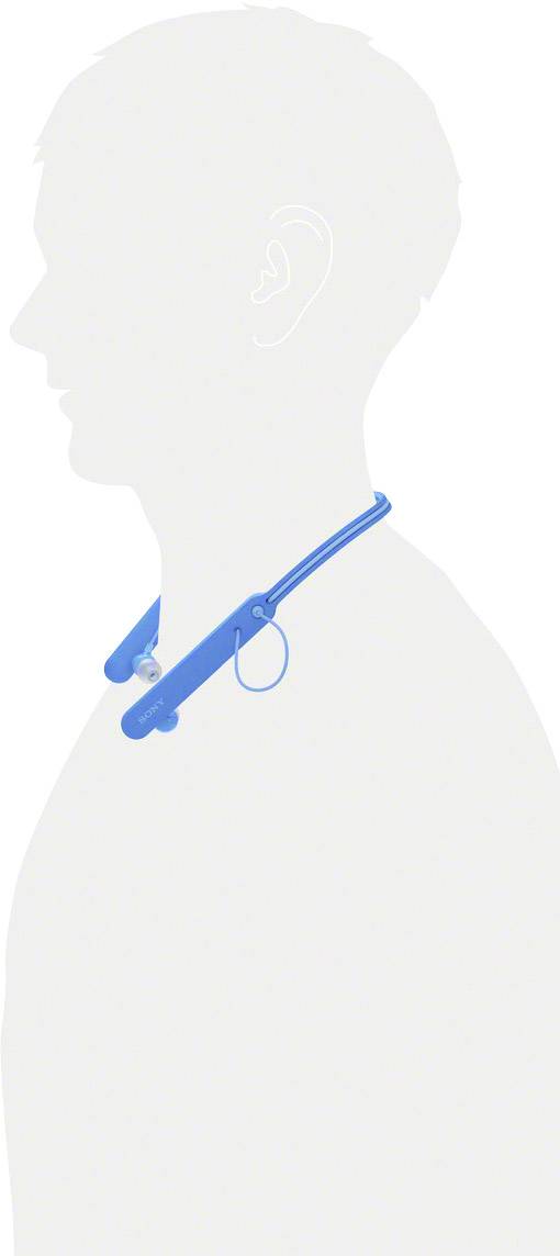 Sony WI-C400 In Ear Kopfhörer Bluetooth® Blau Nackenbügel, NFC, Headset