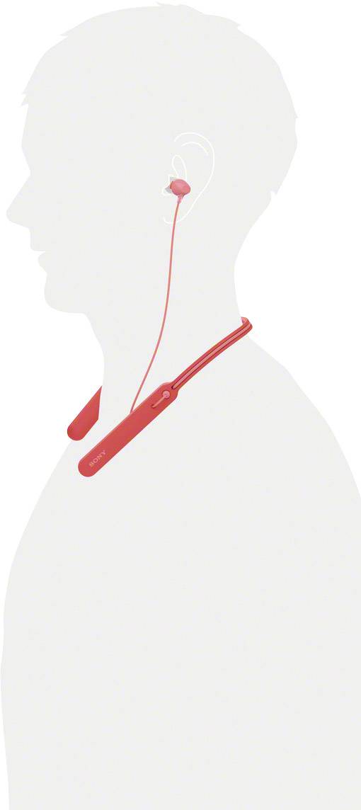 Sony WI-C400 Bluetooth® Kopfhörer In Ear Nackenbügel, NFC, Headset Rot