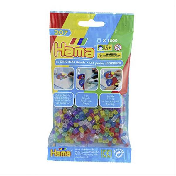 Vedes HAMA Bügelperlen Midi - Transparent Glitter Mix 1000 Perlen 207-54