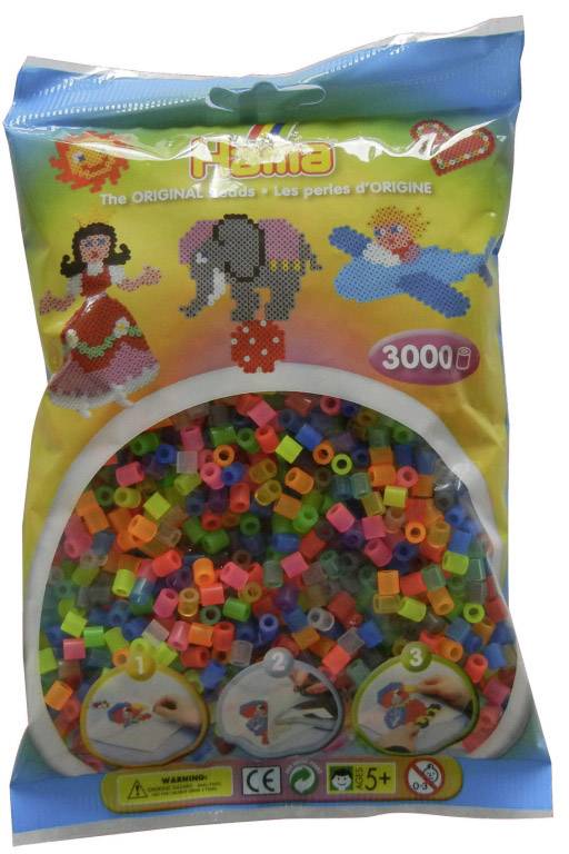 Vedes HAMA Bügelperlen Midi - Transparent Neon Mix 3000 Perlen 201-80