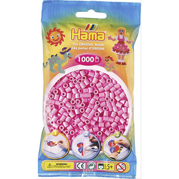 HAMA Bügelperlen Midi - Pastell Pink 1000 Perlen 207-48