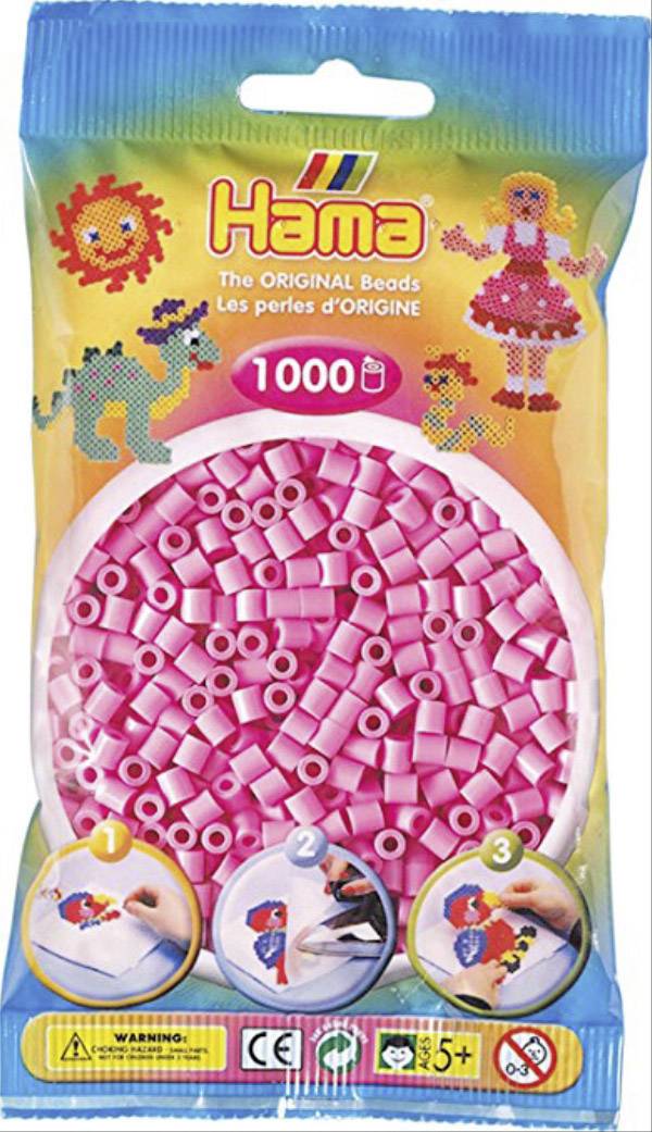 Vedes HAMA Bügelperlen Midi - Pastell Pink 1000 Perlen 207-48
