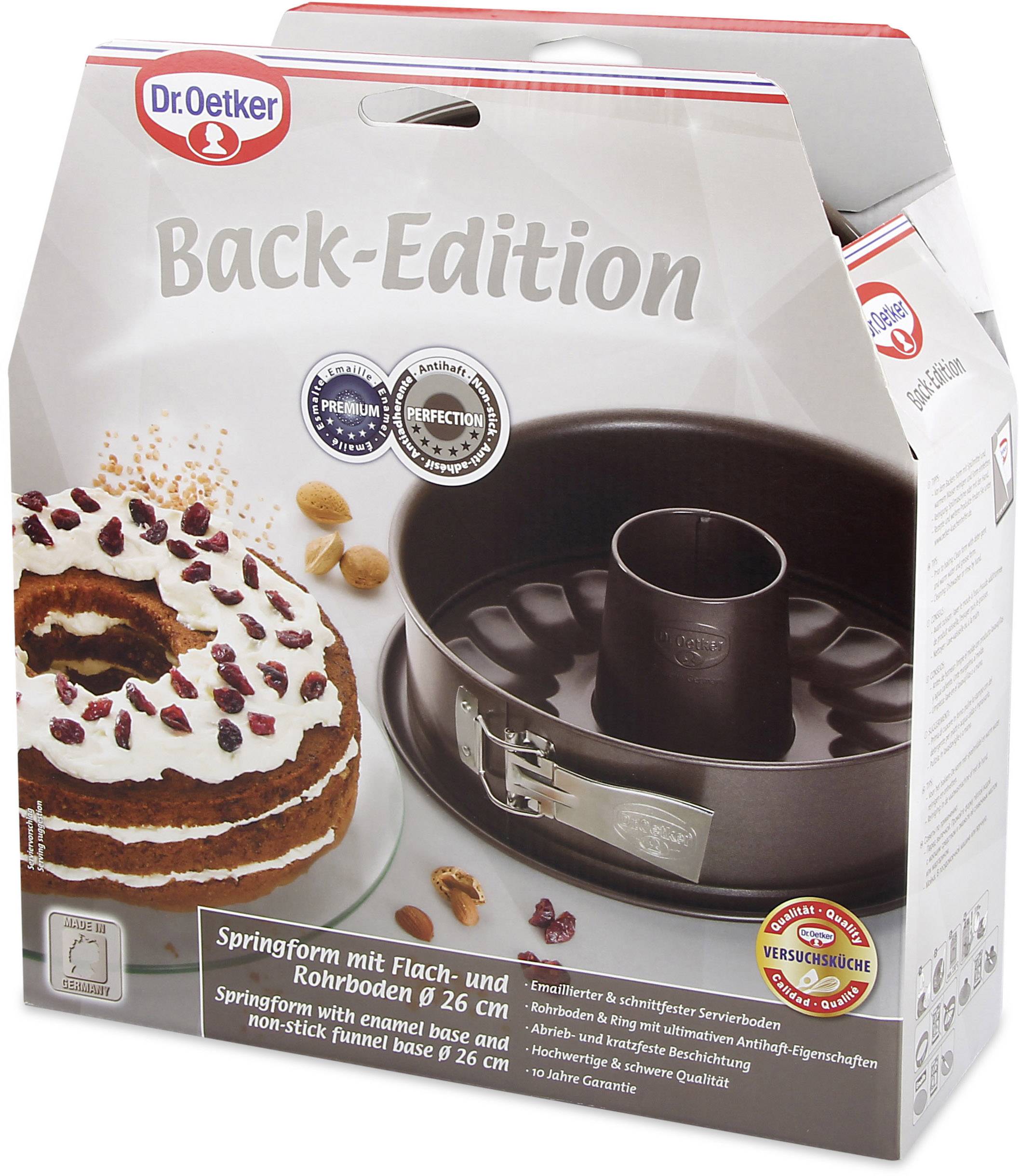 Dr. Oetker Springform mit Emaille-Servierboden & Rohrboden, 26 cm