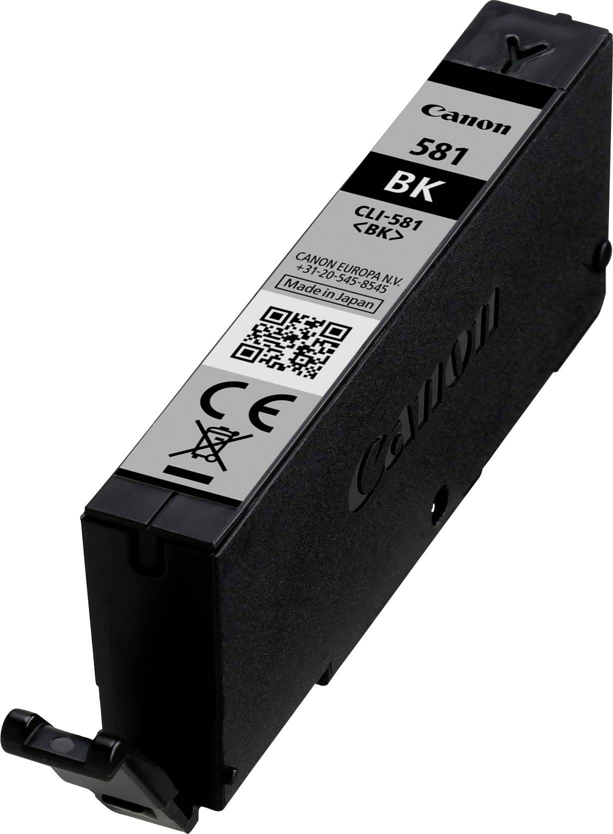 Eine schwarze Canon-Druckerpatrone mit der Bezeichnung 'CLI-581 BK'.
