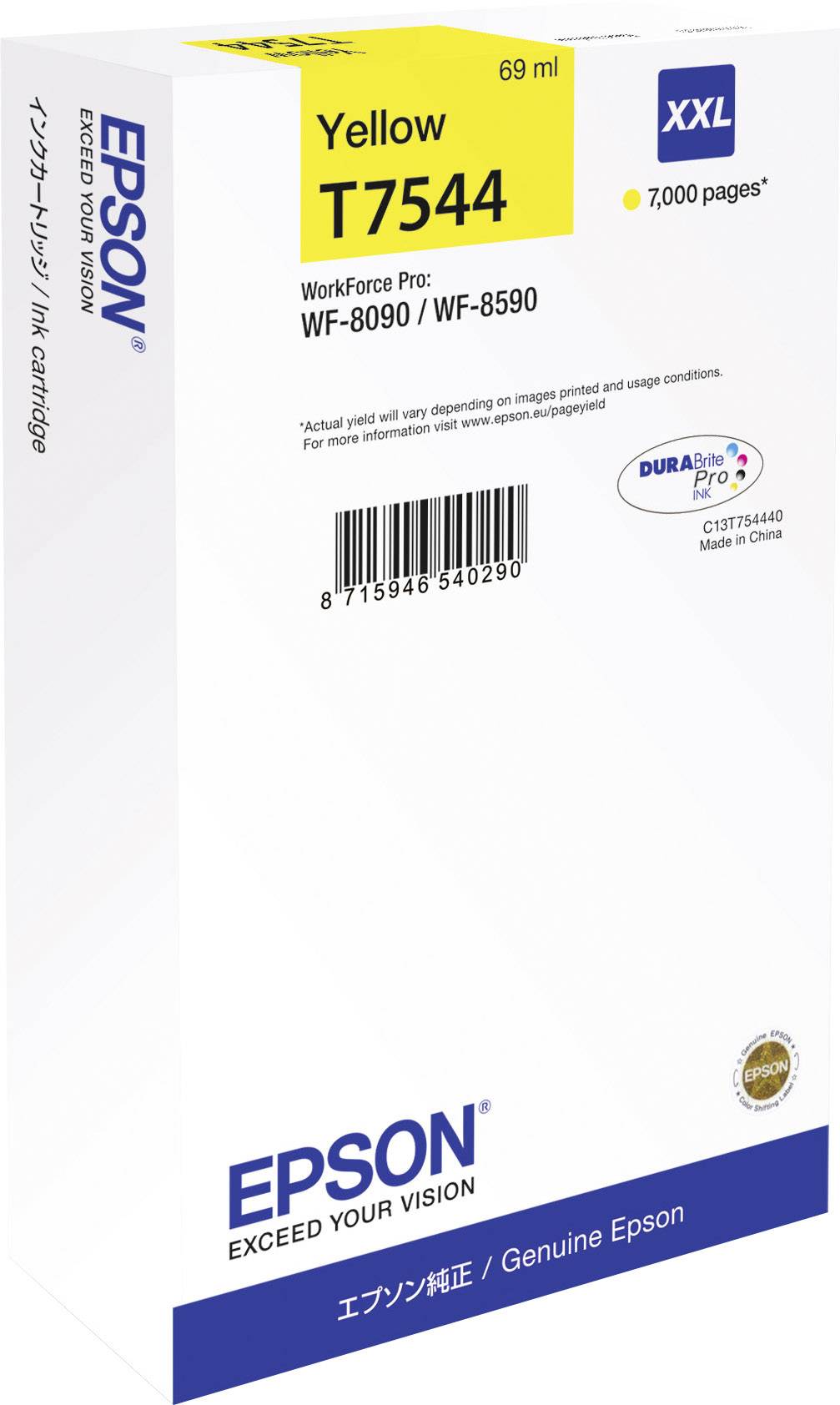 Epson Druckerpatrone T7544 XXL Original Gelb C13T754440