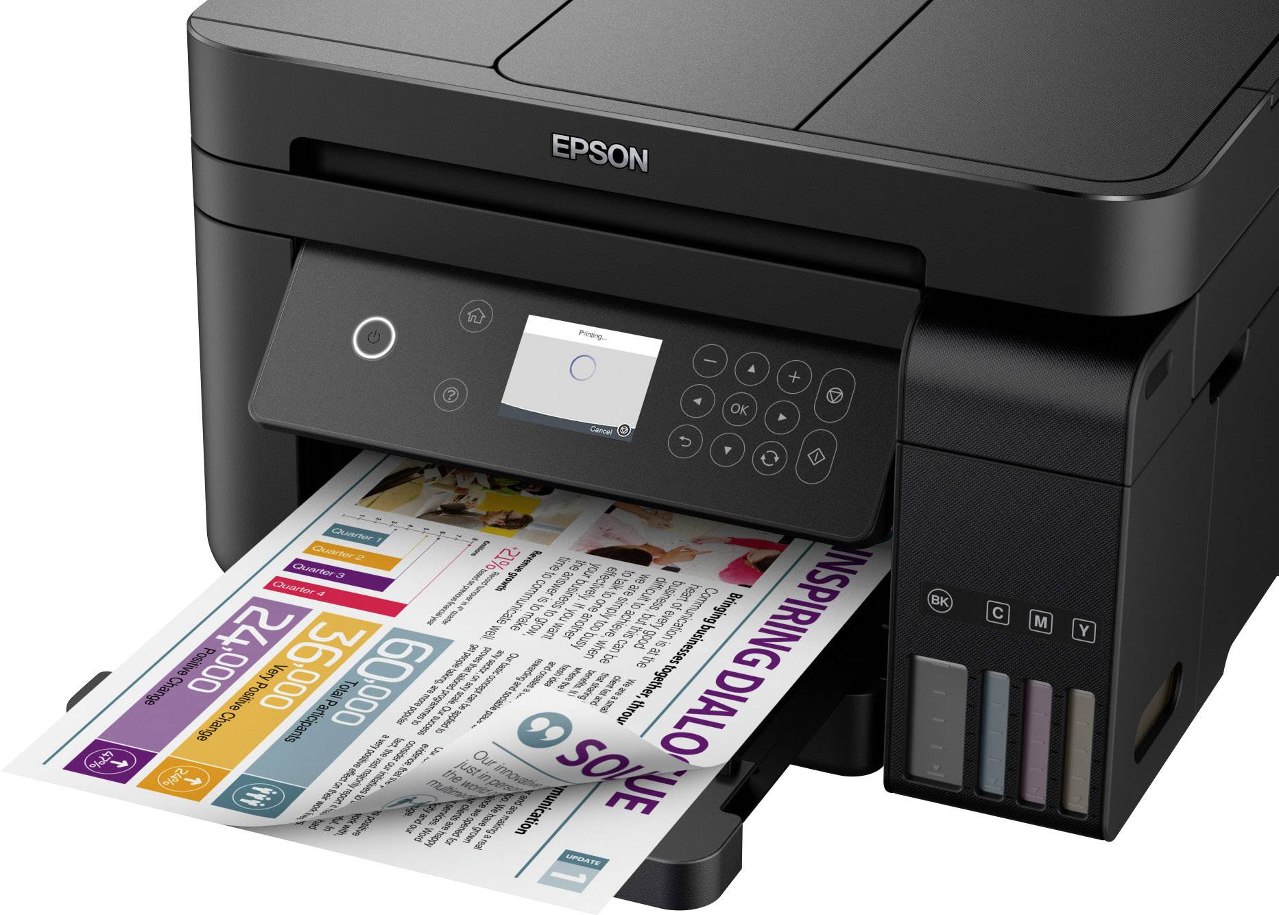 Epson EcoTank ET-3750 Farb Tintenstrahl Multifunktionsdrucker A4 Drucker, Scanner, Kopierer LAN, WLAN, ADF, Duplex