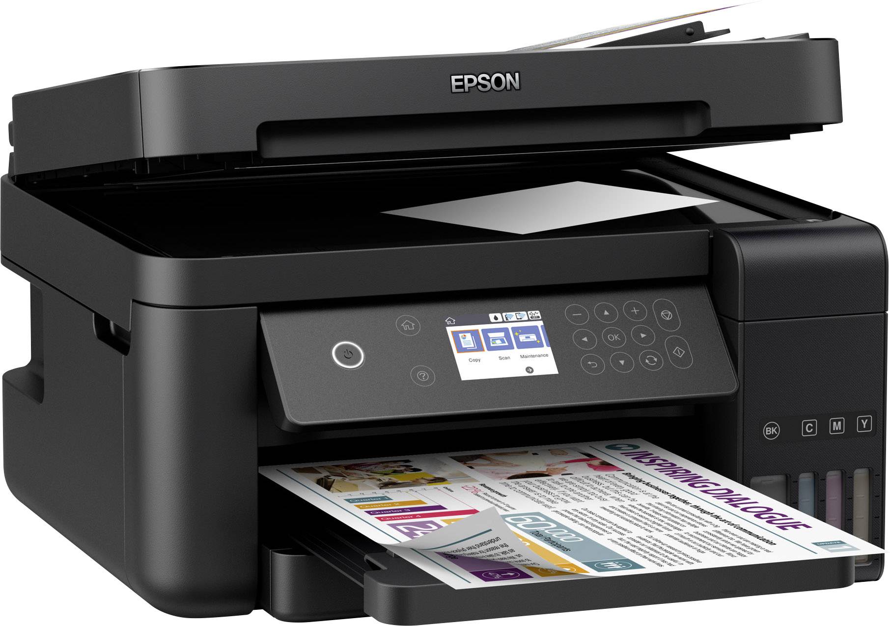 Epson EcoTank ET-3750 Farb Tintenstrahl Multifunktionsdrucker A4 Drucker, Scanner, Kopierer LAN, WLAN, ADF, Duplex