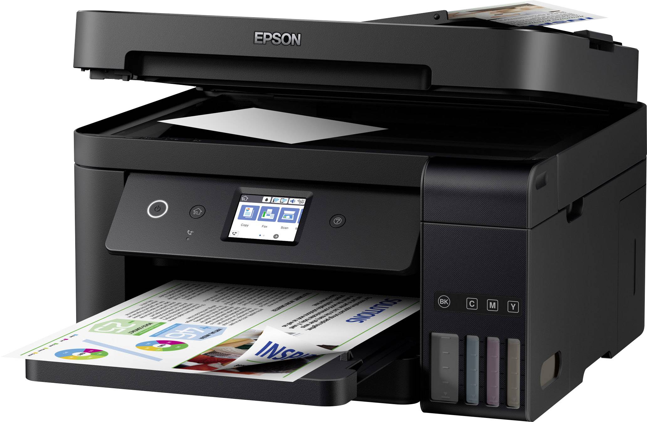 Epson EcoTank ET-4750 Farb Tintenstrahl Multifunktionsdrucker A4 Drucker, Scanner, Kopierer, Fax LAN, WLAN, ADF, Duplex, Tintentank-System