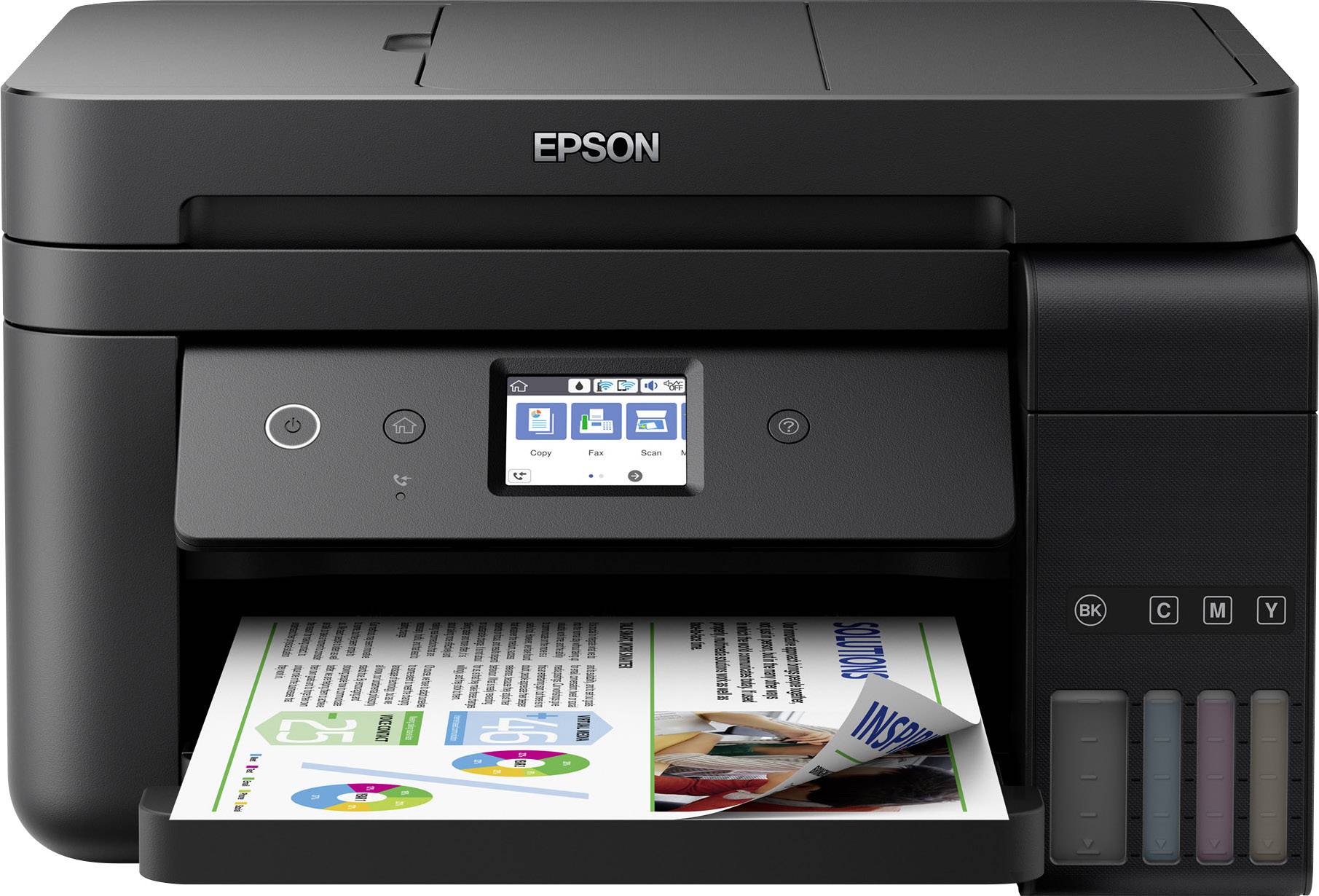 Epson EcoTank ET-4750 Farb Tintenstrahl Multifunktionsdrucker A4 Drucker, Scanner, Kopierer, Fax LAN, WLAN, ADF, Duplex, Tintentank-System