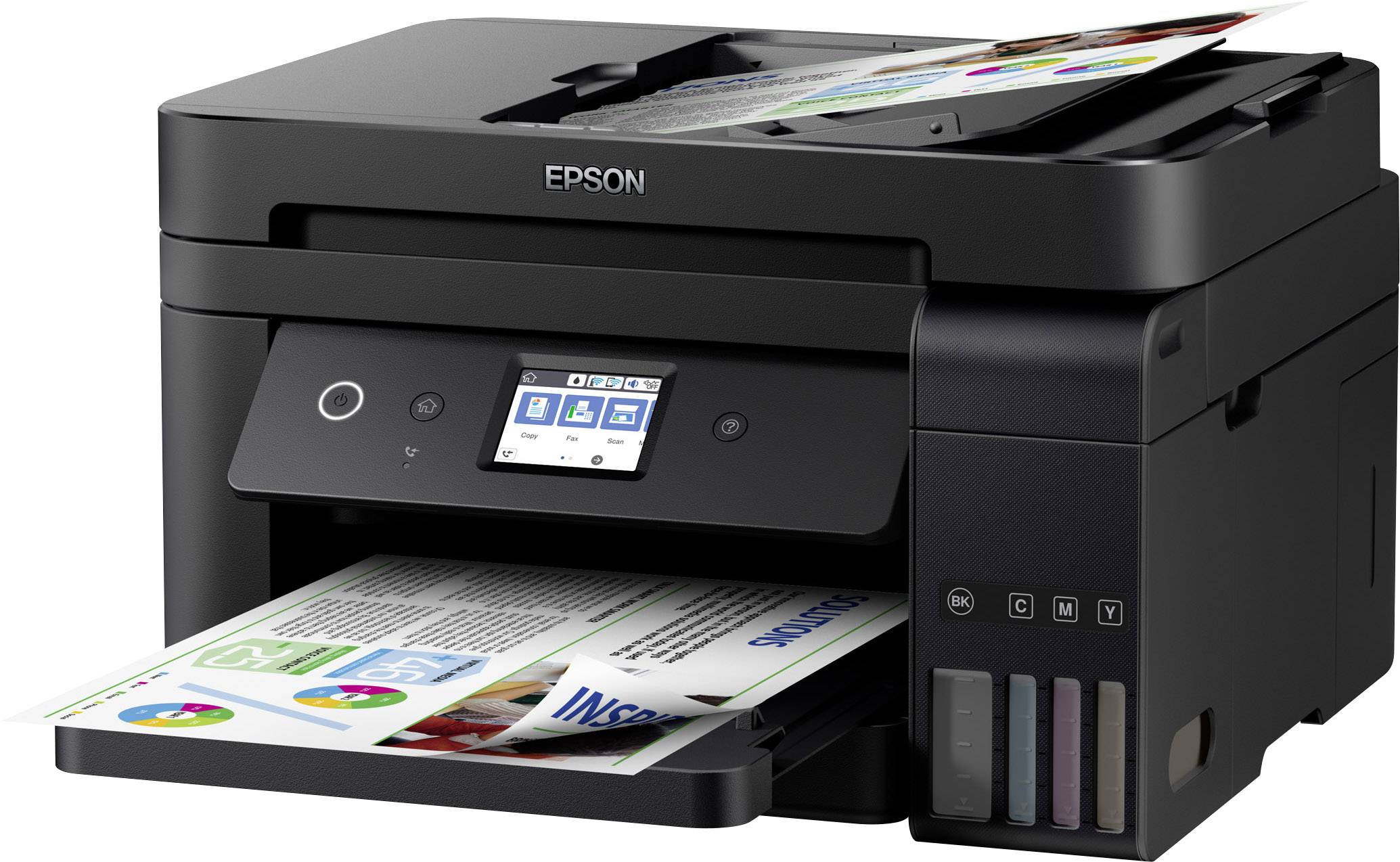 Epson EcoTank ET-4750 Farb Tintenstrahl Multifunktionsdrucker A4 Drucker, Scanner, Kopierer, Fax LAN, WLAN, ADF, Duplex, Tintentank-System