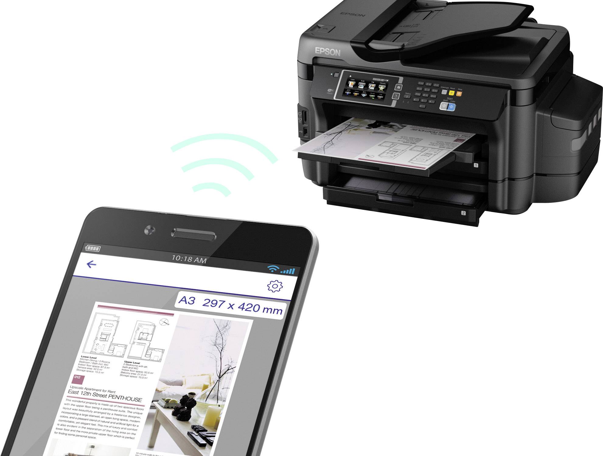 Epson EcoTank ET-16500 Farb Tintenstrahl Multifunktionsdrucker A3 Drucker, Scanner, Kopierer, Fax LAN, WLAN, Duplex