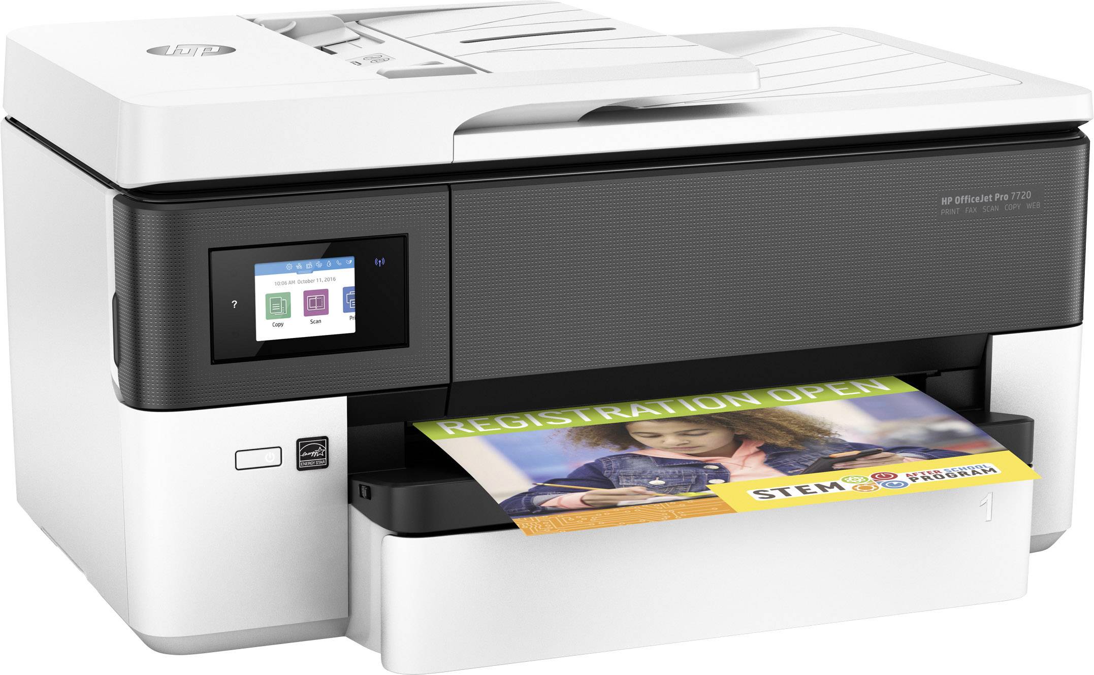HP Officejet Pro 7720 Wide Format All-in-One Multifunktionsdrucker Tintenstrahl Farbe A3 Drucker, Scanner, Kopierer, Fax LAN, WLAN, Duplex, ADF