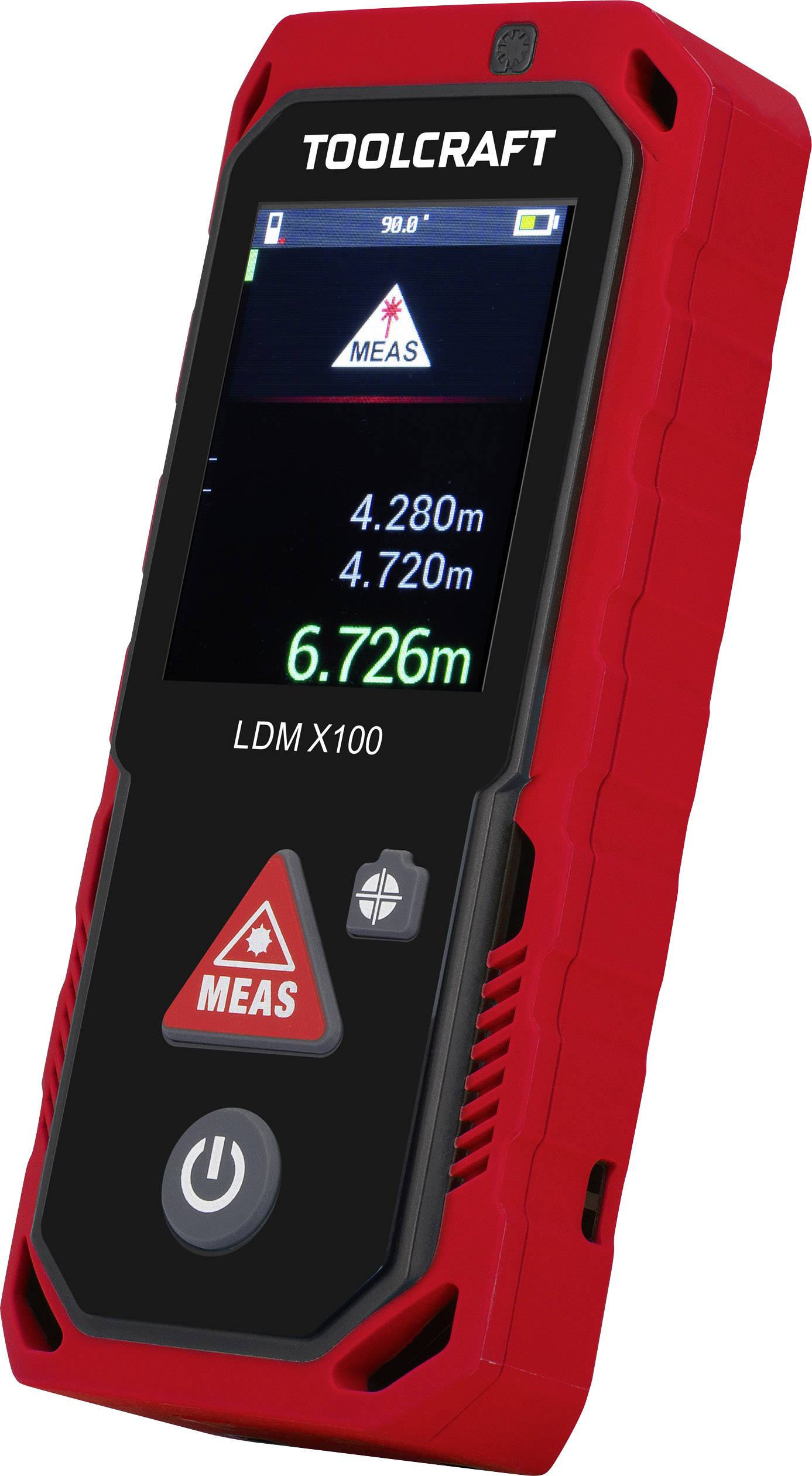 TOOLCRAFT LDM X100 Laser-Entfernungsmesser Bluetooth, Koffer, Dokumentations-App, Touchscreen Messbereich (max.) 100m