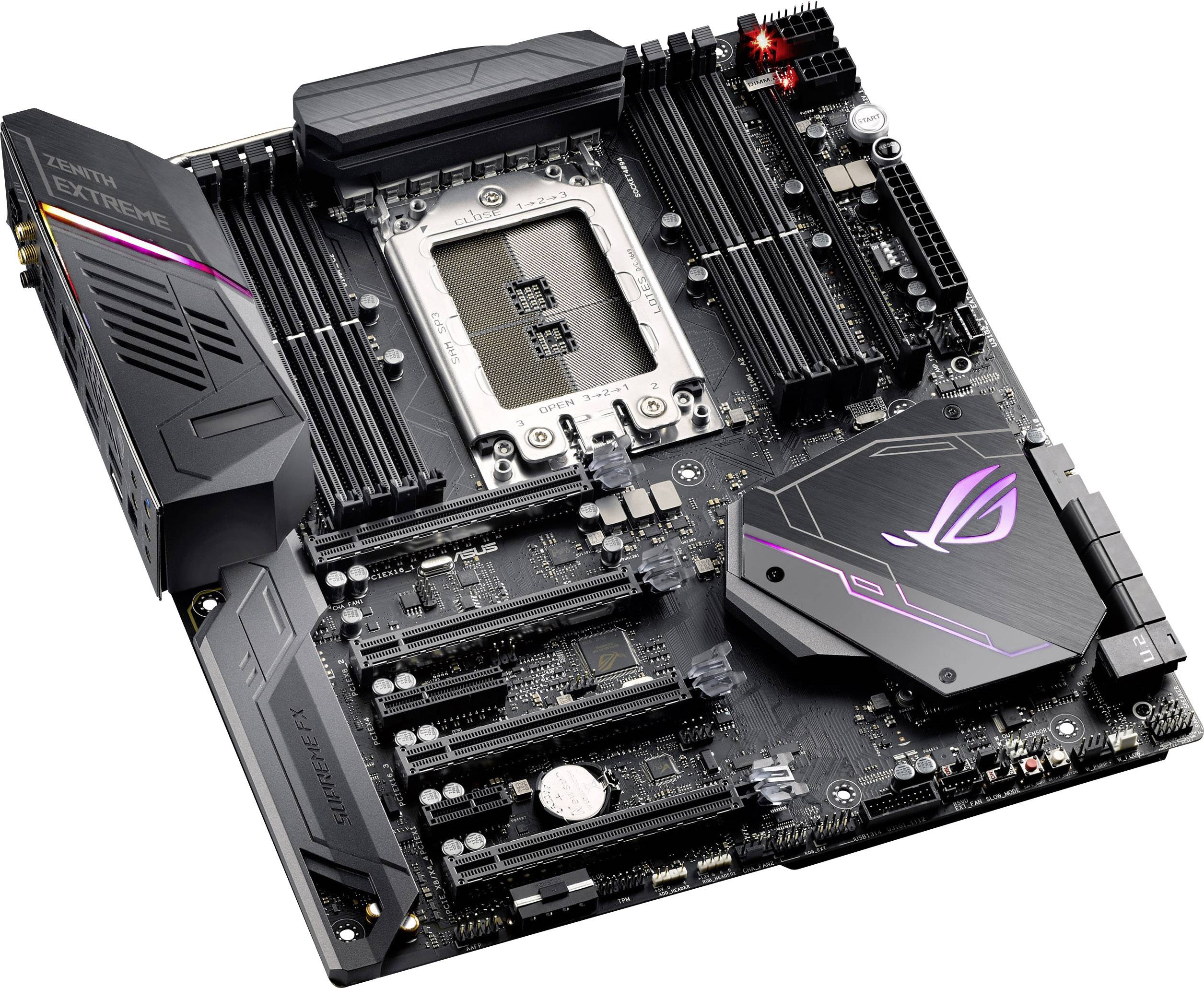 Asus ROG Zenith Extreme Mainboard Sockel AMD TR4 Formfaktor E-ATX Mainboard-Chipsatz AMD® X399