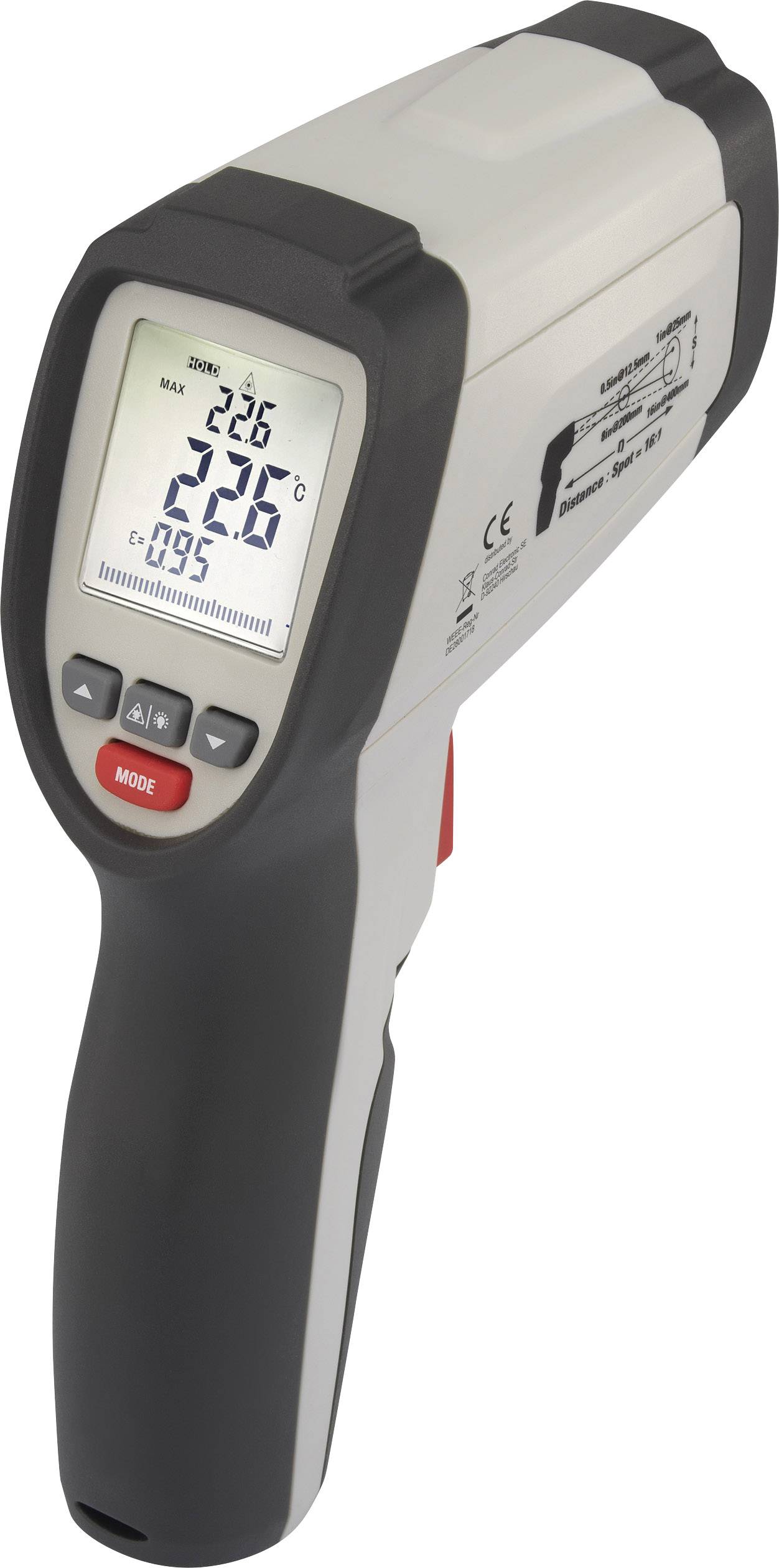 VOLTCRAFT IR 650-16D Infrarot-Thermometer kalibriert (DAkkS-akkreditiertes Labor) Optik 16:1 -40 - 650°C Pyrometer