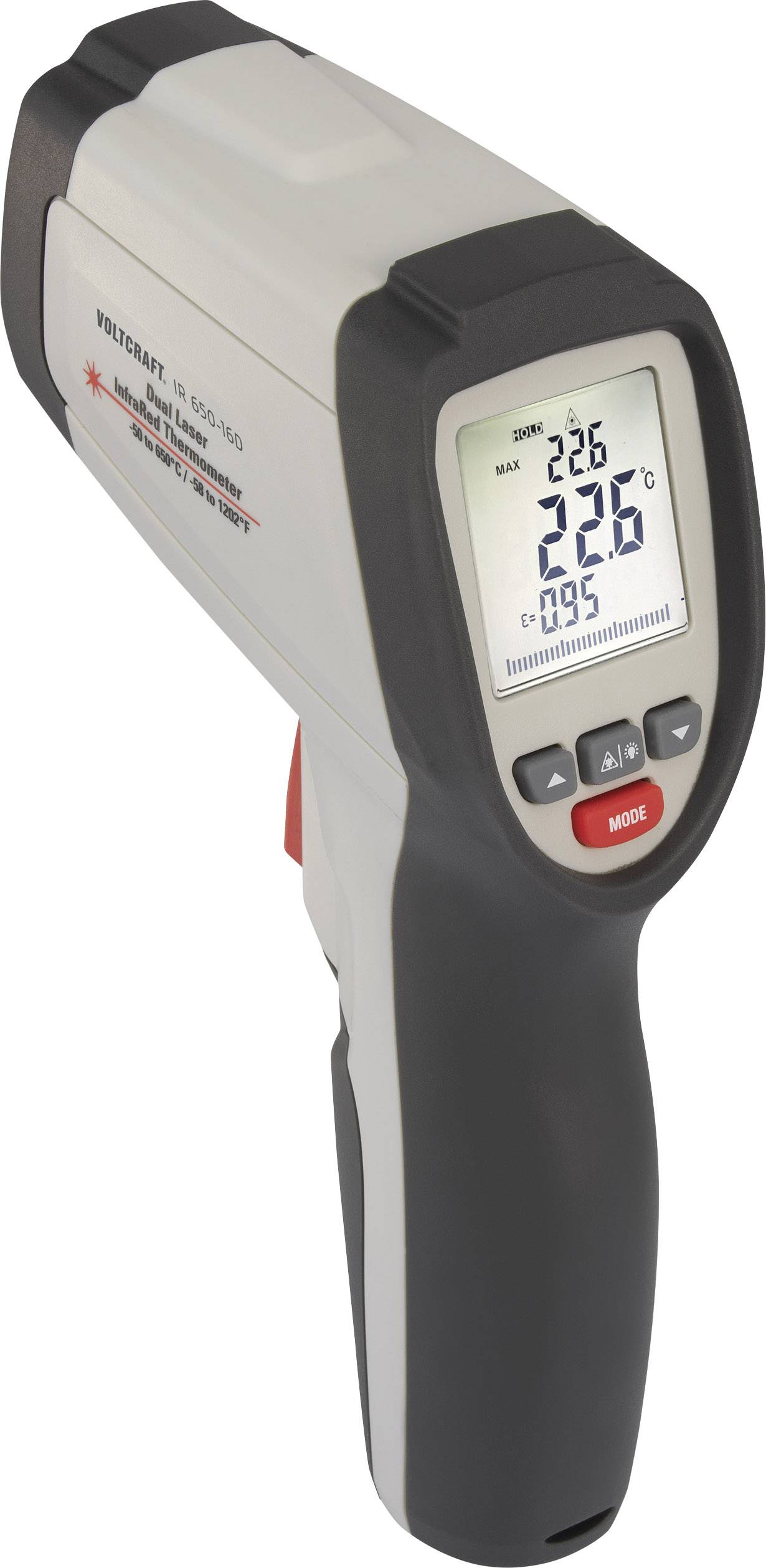 VOLTCRAFT IR 650-16D Infrarot-Thermometer kalibriert (ISO) Optik 16:1 -40 - 650°C Pyrometer