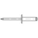TOOLCRAFT 160049 Offene Blindniete (Ø x L) 3.2mm x 16mm Aluminium Stahl 500St.