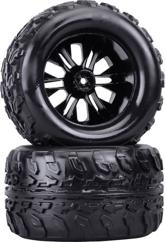Reely 1:10 Monstertruck Kompletträder Schwarz 2 St.