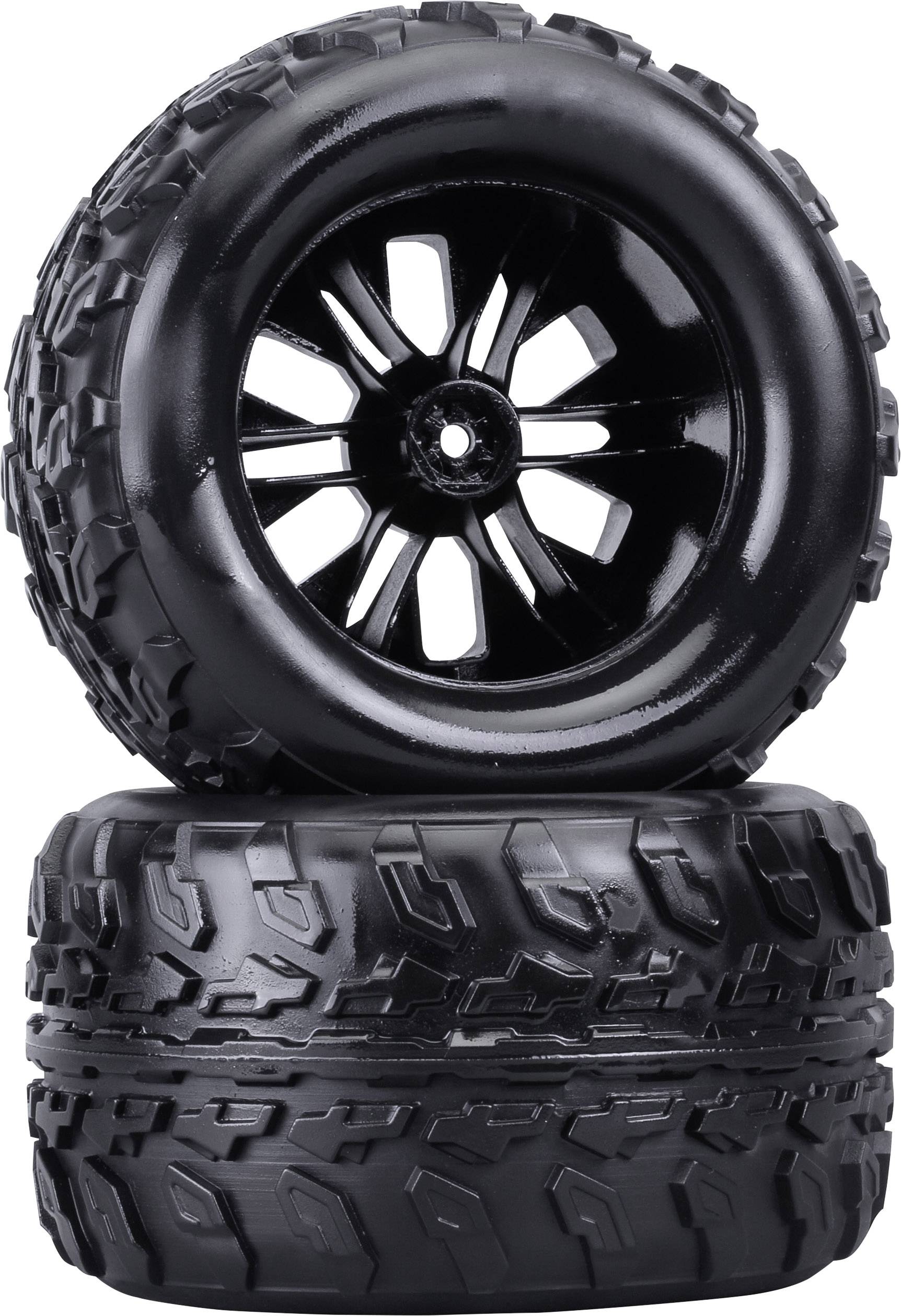 Reely 1:10 Monstertruck Kompletträder Schwarz 2 St.