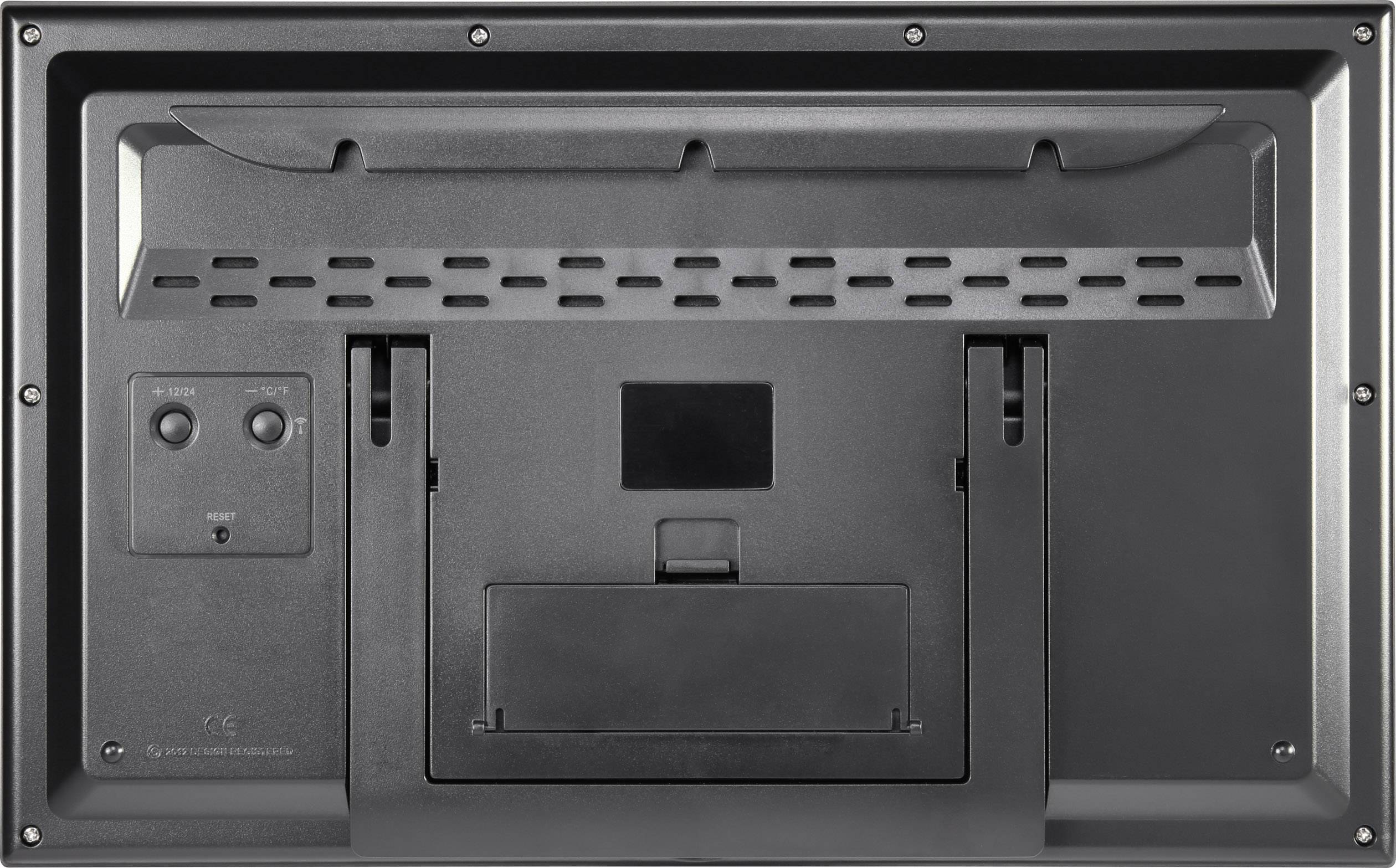 Eurochron EFWU Jumbo 100 Funk Wanduhr 370mm x 230mm x 30mm Schwarz