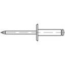 TOOLCRAFT 160082 Offene Blindniete (Ø x L) 5mm x 12mm Aluminium Stahl 500St.