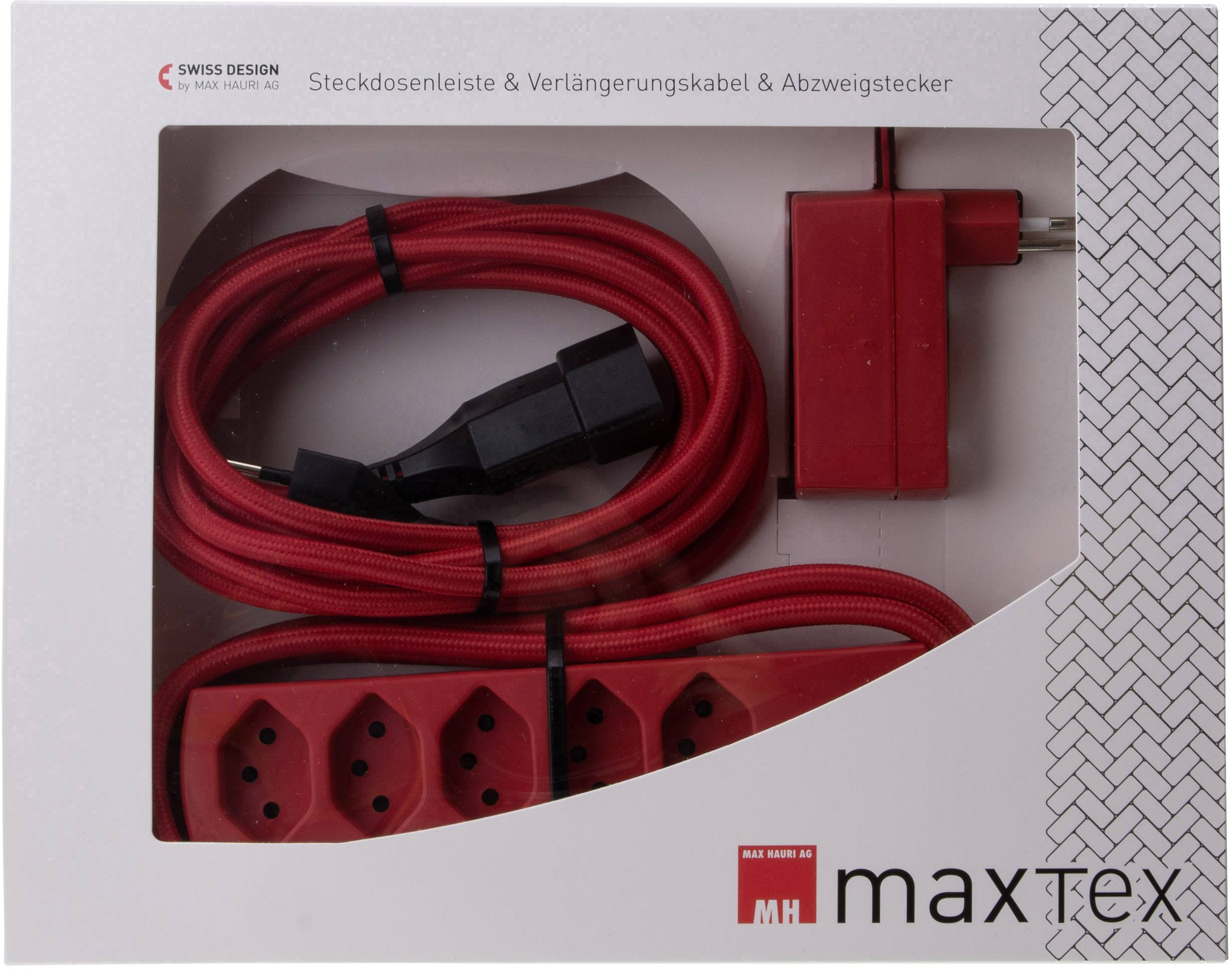 Max Hauri AG 125408 Strom Verlängerungskabel Rot 3.00 m