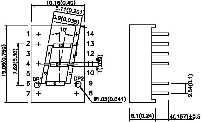 Kingbright 7-Segment-Anzeige Grün 7mm 2.2V Ziffernanzahl: 1 SA03-11GWA