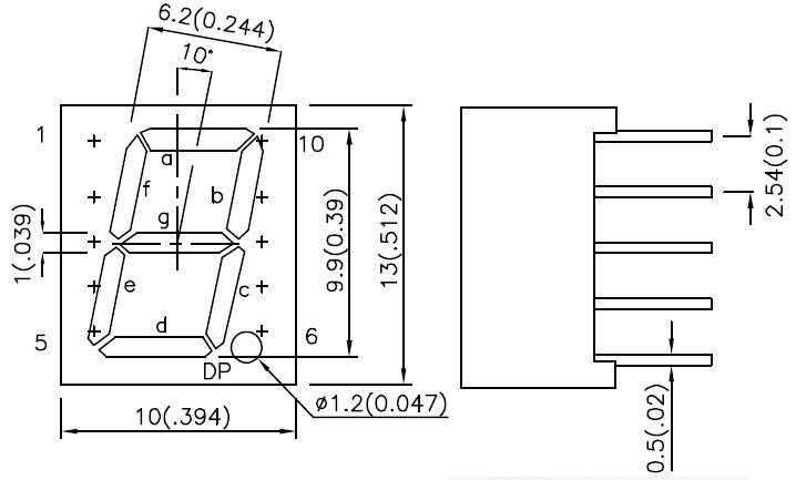 Kingbright 7-Segment-Anzeige Rot 10mm 2V Ziffernanzahl: 1 SC39-11EWA