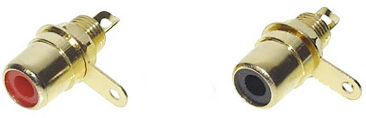 TRU Components 1601055 Cinch-Steckverbinder Buchse, Einbau Polzahl: 2 Mono Rot, Schwarz 2 St.