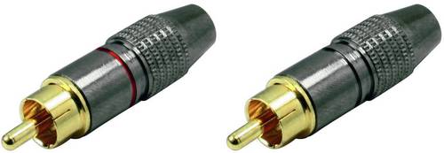 TRU Components TRU-30K101 Cinch-Steckverbinder Stecker, gerade Polzahl: 2 Mono Rot, Schwarz 1St.