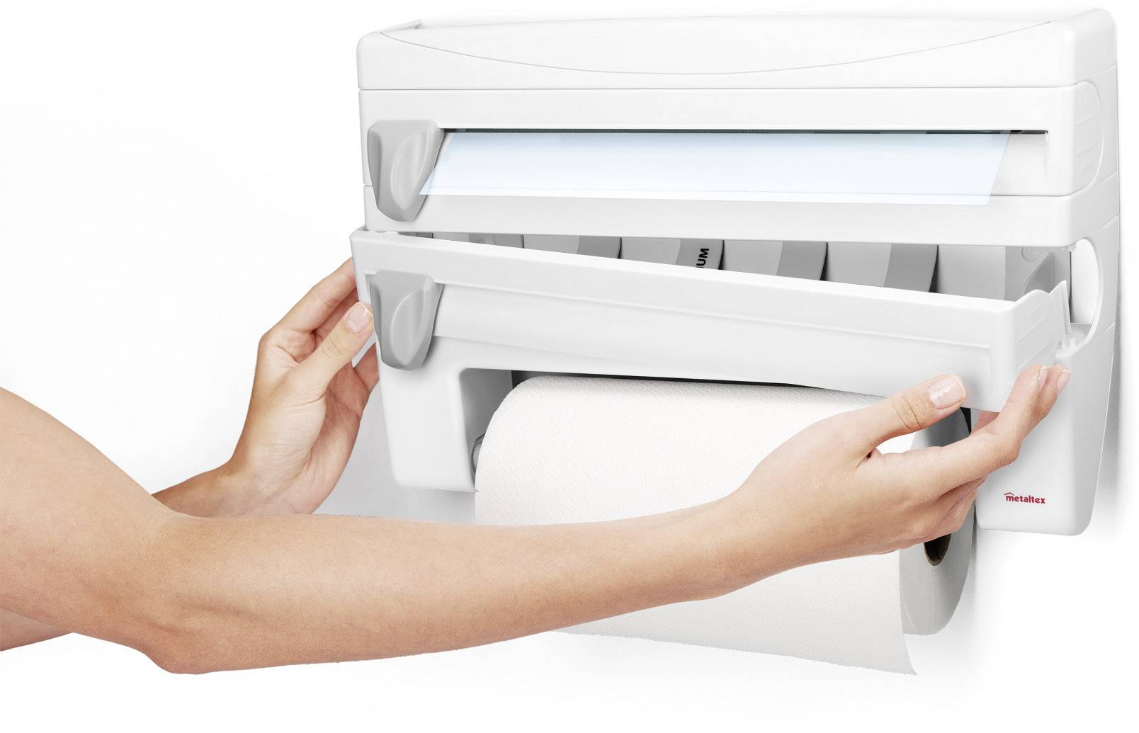 Metaltex 254410084 Roll`n Roll Küchenrollenspender weiss