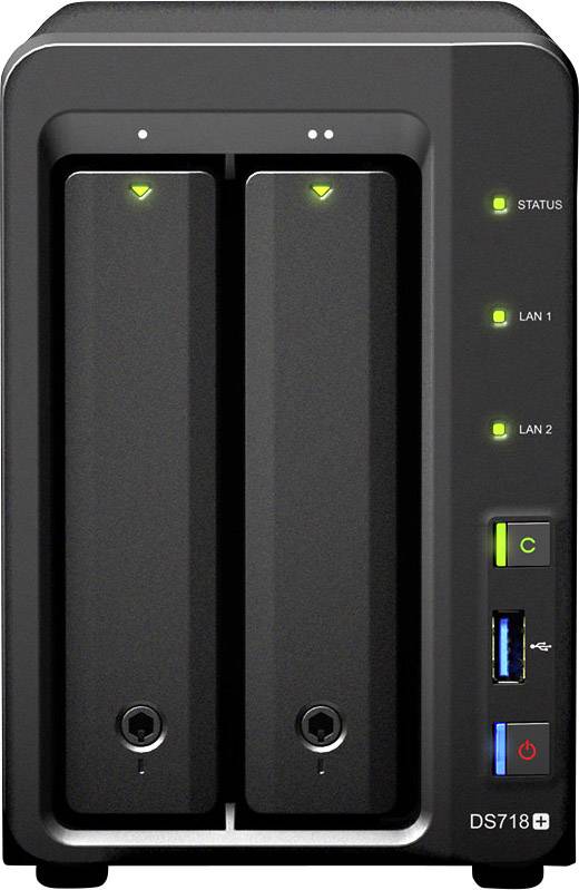 Synology DiskStation DS718+ NAS-Server 12TB 2 Bay bestückt mit 2x 6TB Recertified Festplatten DS718+-12TB-FR