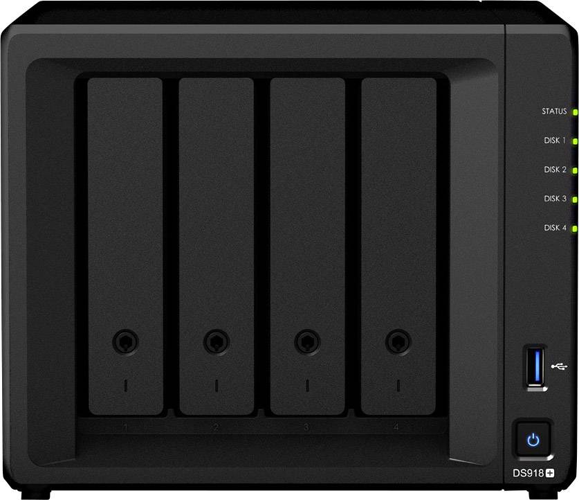 Synology DiskStation DS918+ NAS-Server 8TB 4 Bay bestückt mit 4x 2TB Recertified Festplatten DS918+-8TB-FR