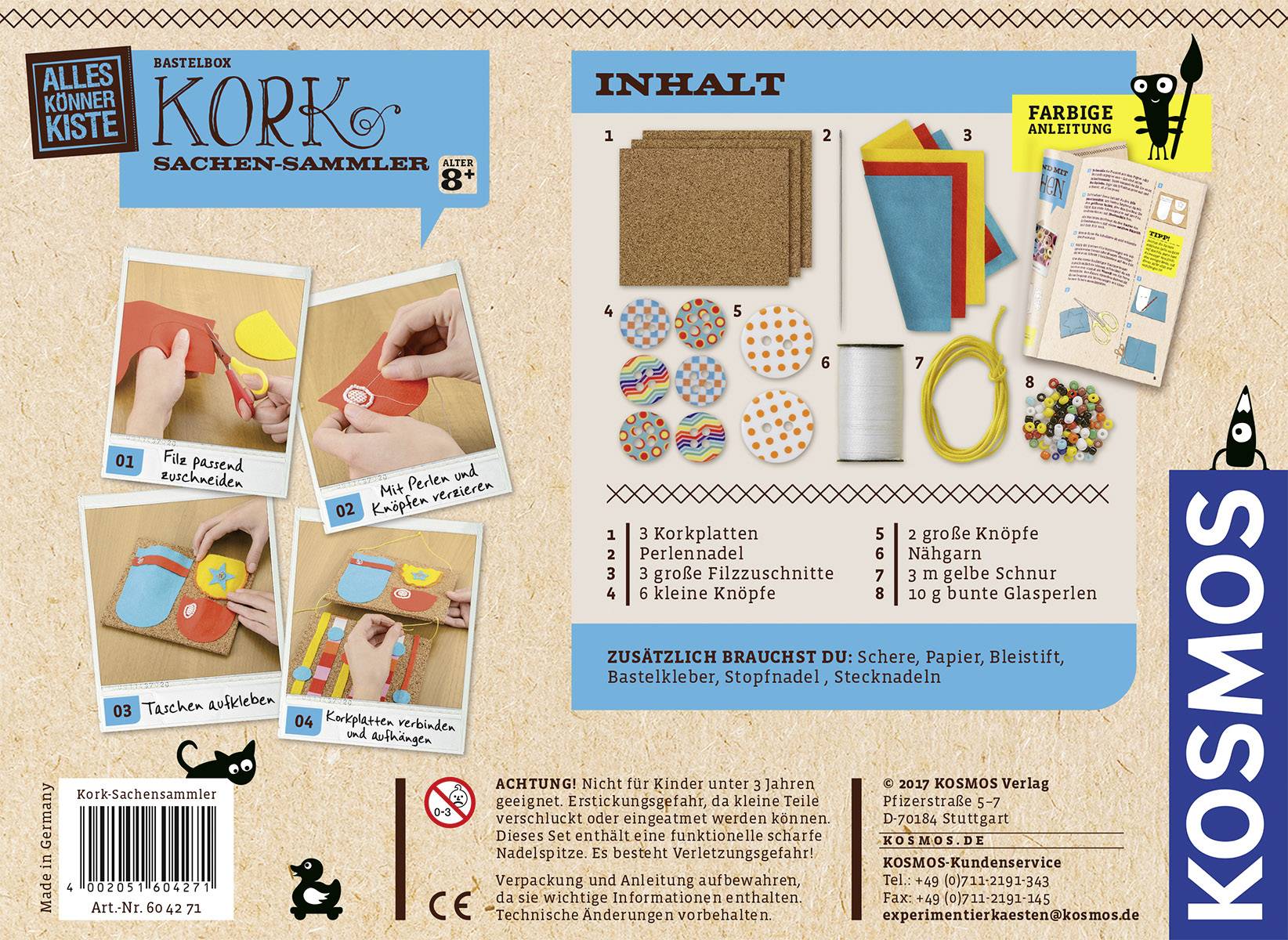 Kosmos 604271 Kork Sachen-Sammler Basteln Bastelbox ab 8 Jahre