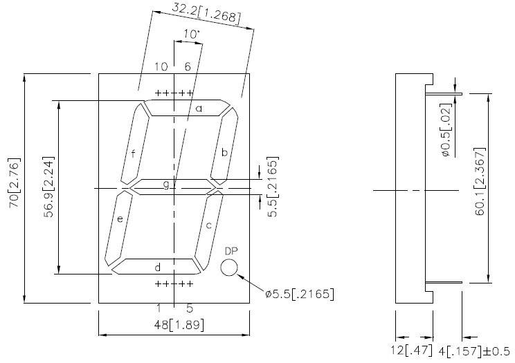 Kingbright 7-Segment-Anzeige Grün 57 mm 8.6 V, 4.4 V Ziffernanzahl: 1 SC23-12GWA