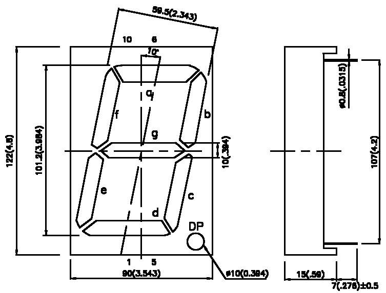 Kingbright 7-Segment-Anzeige Rot 100 mm 7.6 V, 4 V Ziffernanzahl: 1 SA40-19EWA