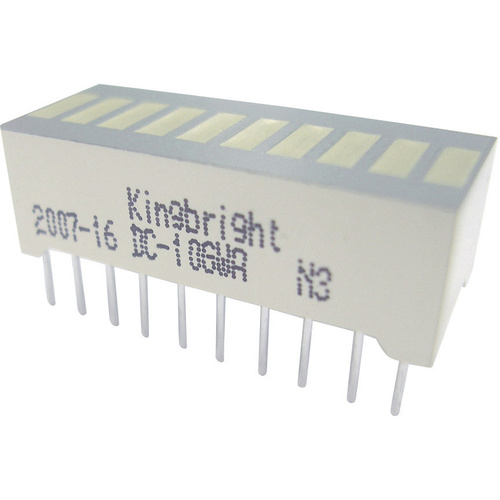Kingbright DC-10GWA LED-Bargraph 10fach Grün (B x H x T) 25.4 x 10.16 x 8 mm