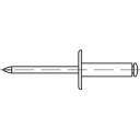 TOOLCRAFT 160149 Offene Blindniete (Ø x L) 4mm x 12mm Aluminium Stahl 500St.