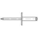 TOOLCRAFT 160163 Offene Blindniete (Ø x L) 5mm x 30mm Aluminium Stahl 100St.