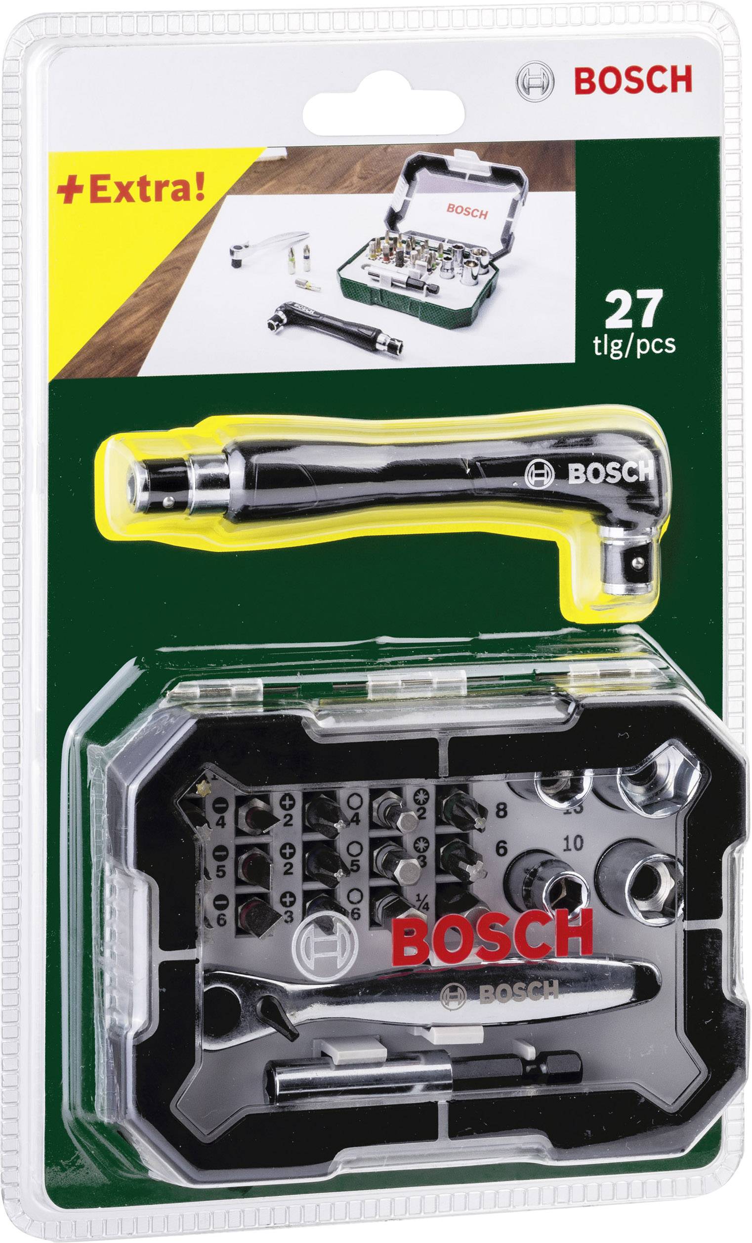 Bosch Accessories Promoline 2607017392 Bit-Set 27teilig Schlitz, Kreuzschlitz Pozidriv, Kreuzschlitz Phillips, Innen-Sechskant